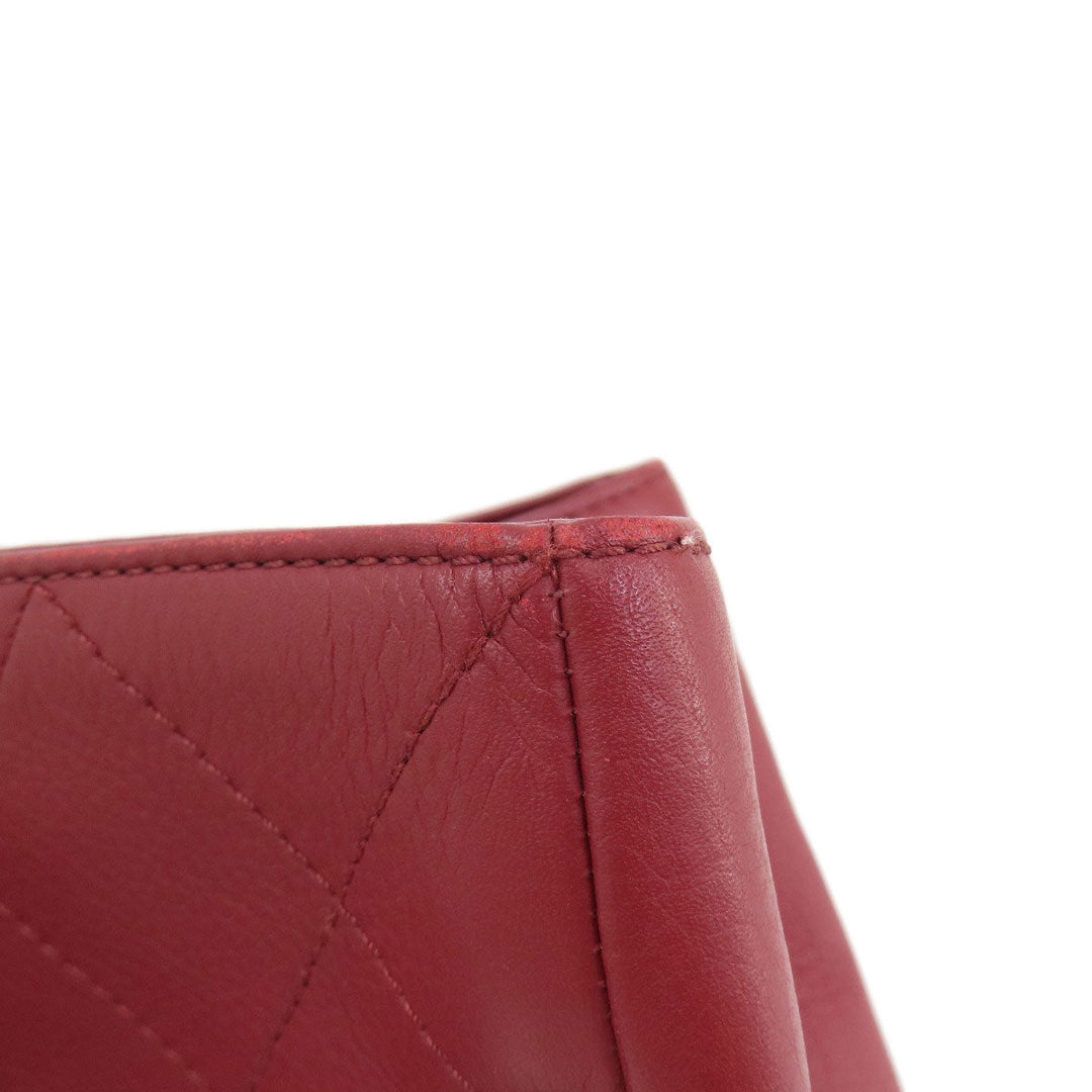 CHANEL Handbag Calfskin Red COCO Mark Gold Metal 2WAY