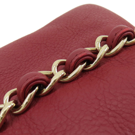 CHANEL Handbag Calfskin Red COCO Mark Gold Metal 2WAY