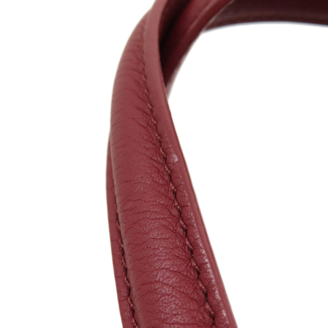 CHANEL Handbag Calfskin Red COCO Mark Gold Metal 2WAY