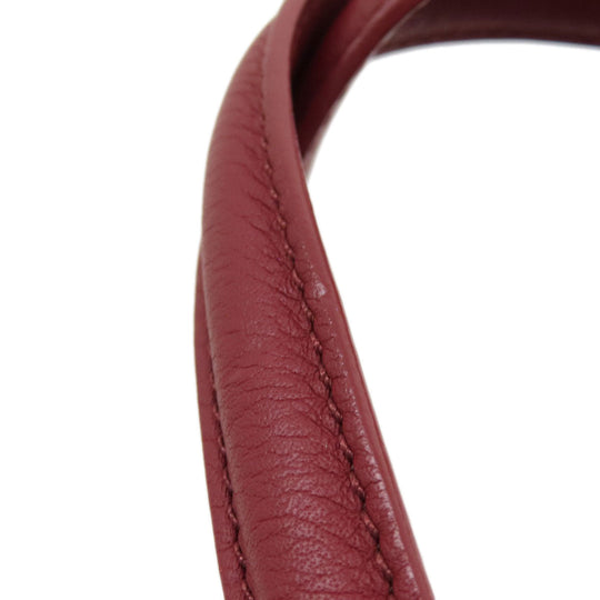 CHANEL Handbag Calfskin Red COCO Mark Gold Metal 2WAY