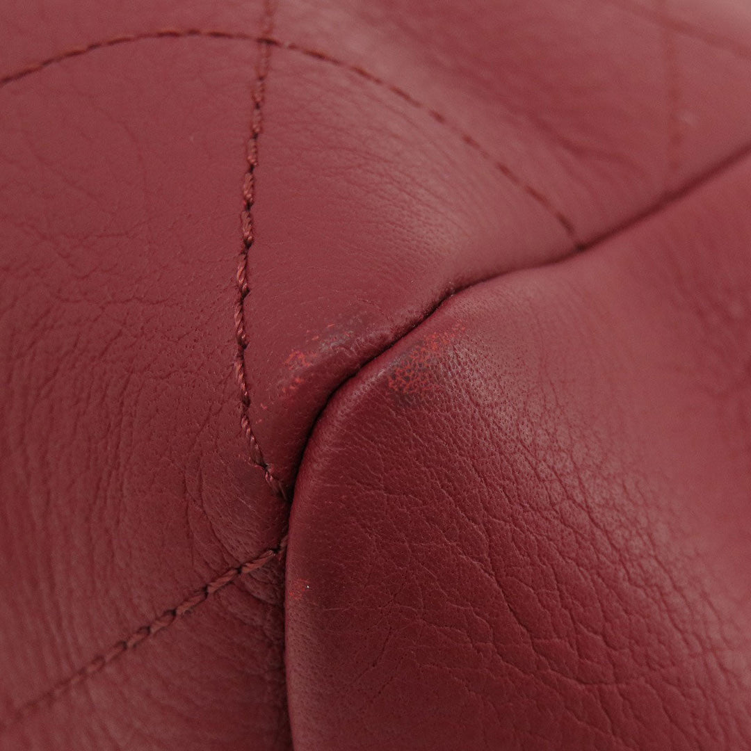 CHANEL Handbag Calfskin Red COCO Mark Gold Metal 2WAY