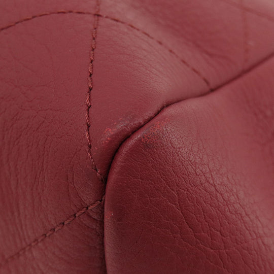 CHANEL Handbag Calfskin Red COCO Mark Gold Metal 2WAY