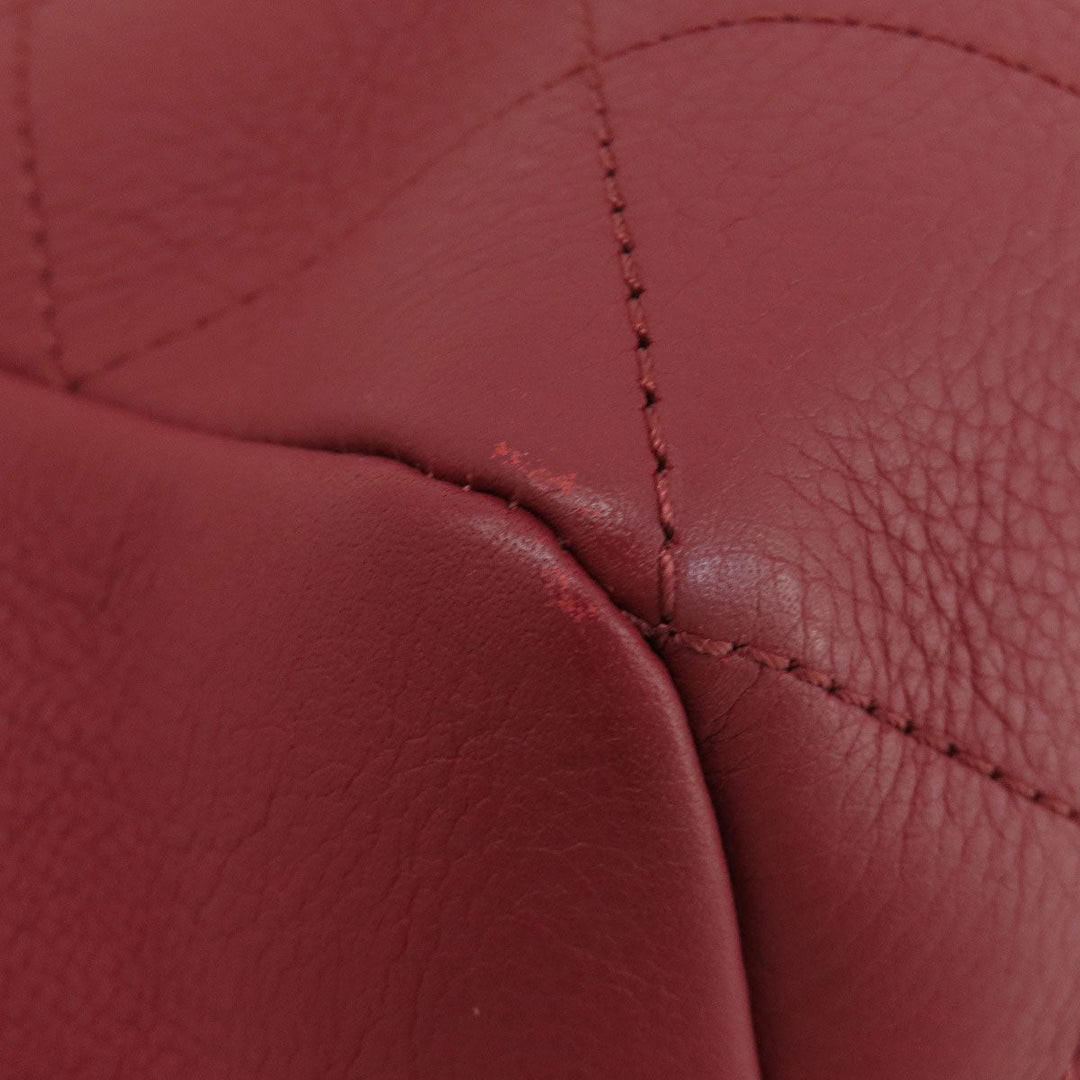 CHANEL Handbag Calfskin Red COCO Mark Gold Metal 2WAY
