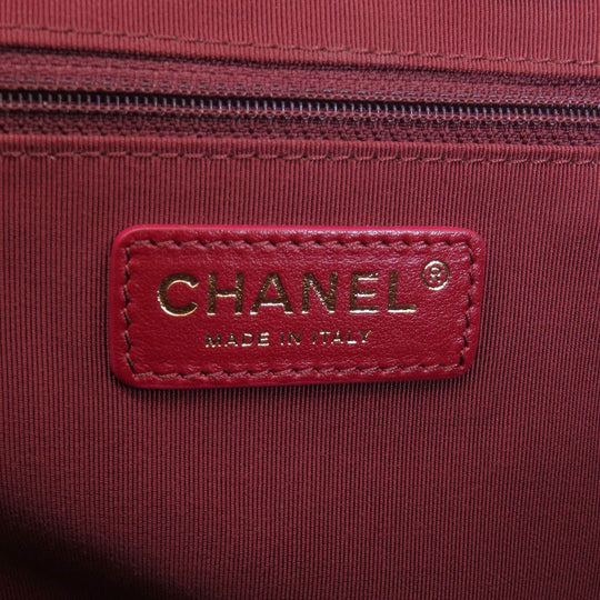 CHANEL Handbag Calfskin Red COCO Mark Gold Metal 2WAY