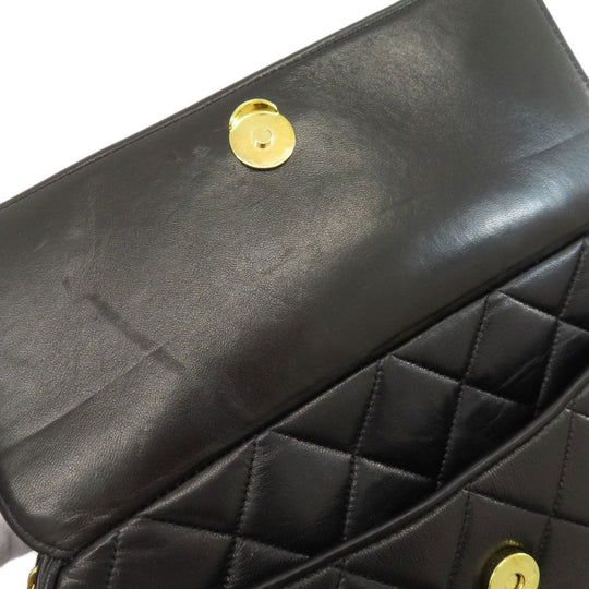CHANEL Shoulder Bag lambskin black Matrasse
