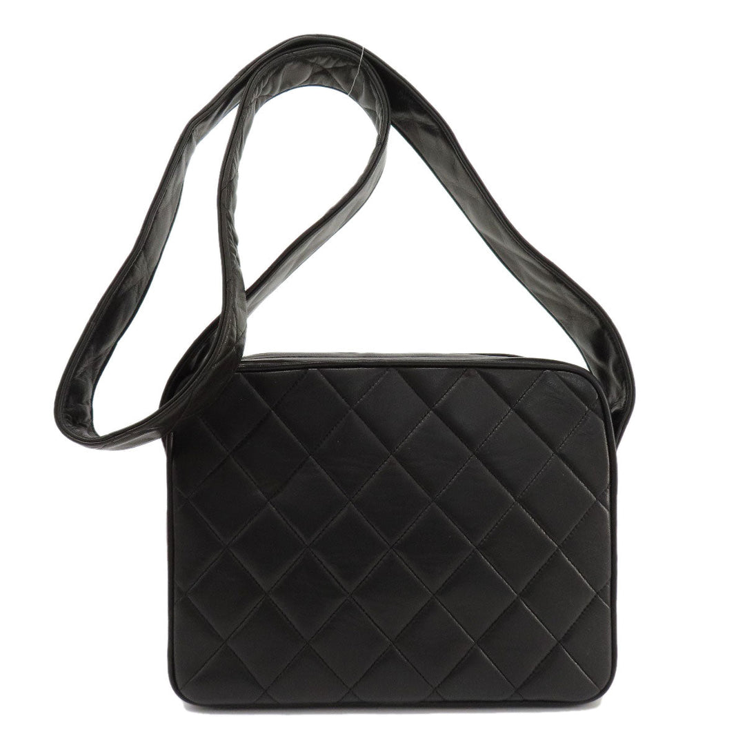 CHANEL Shoulder Bag lambskin black Matrasse
