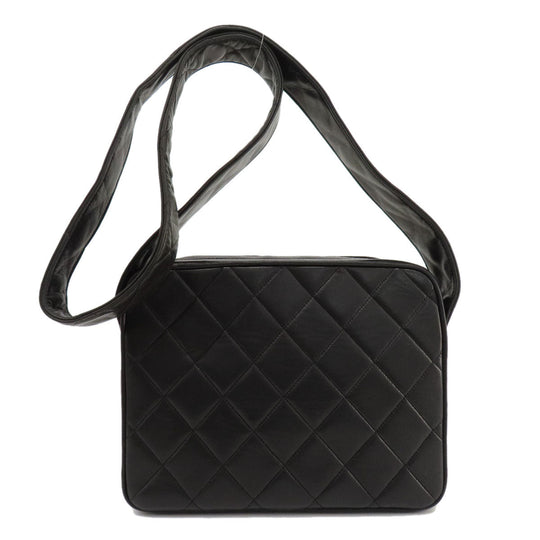 CHANEL Shoulder Bag lambskin black Matrasse
