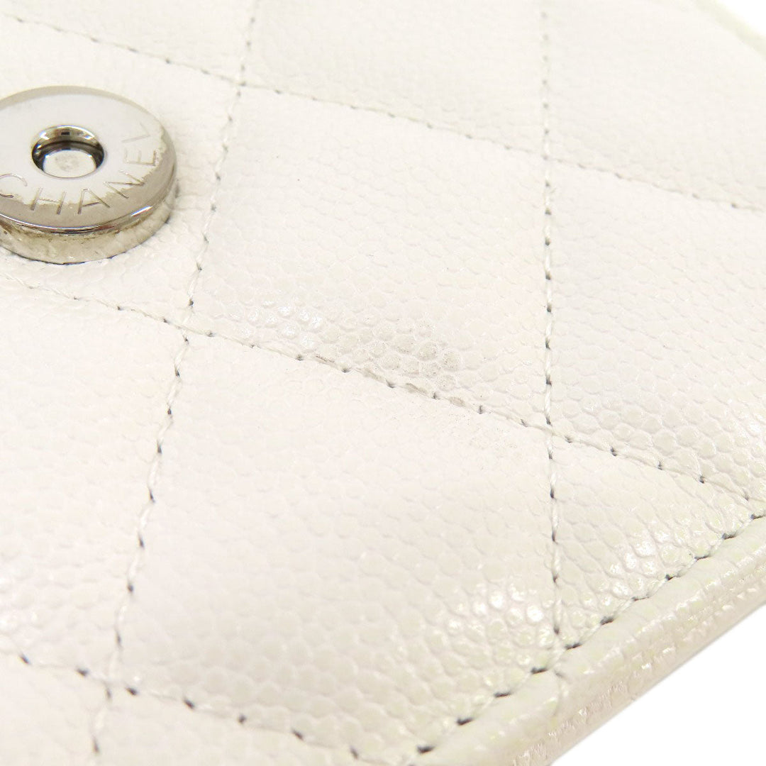CHANEL Hip bag Grained Calfskin Skin white Matelasse SilverMetal