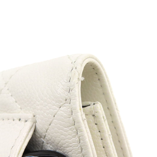 CHANEL Hip bag Grained Calfskin Skin white Matelasse SilverMetal