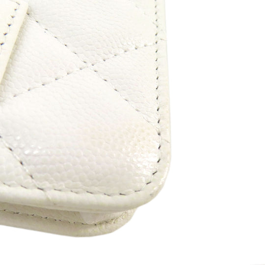 CHANEL Hip bag Grained Calfskin Skin white Matelasse SilverMetal