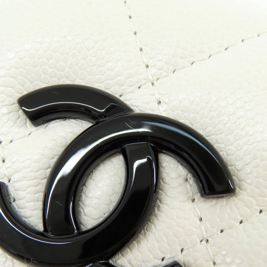 CHANEL Hip bag Grained Calfskin Skin white Matelasse SilverMetal