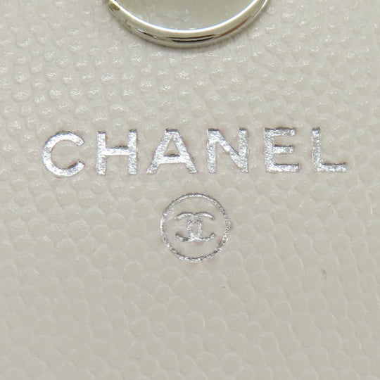 CHANEL Hip bag Grained Calfskin Skin white Matelasse SilverMetal