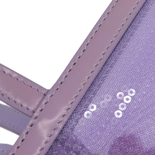 PRADA Handbag Sequin purple Mesh tote Women Used Authentic