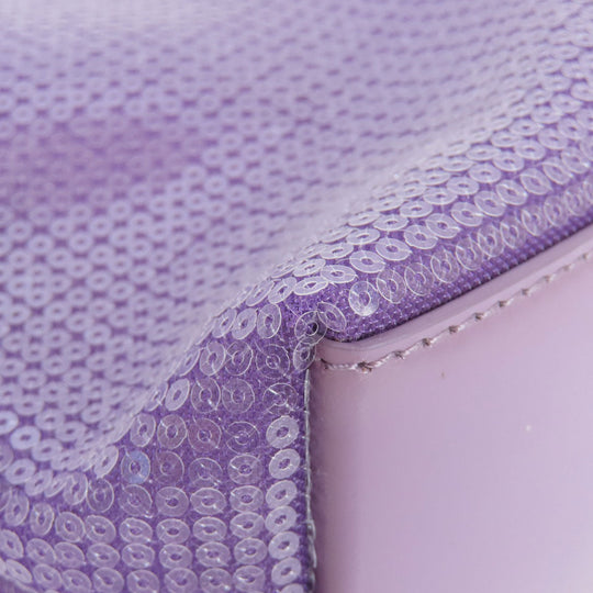 PRADA Handbag Sequin purple Mesh tote Women Used Authentic