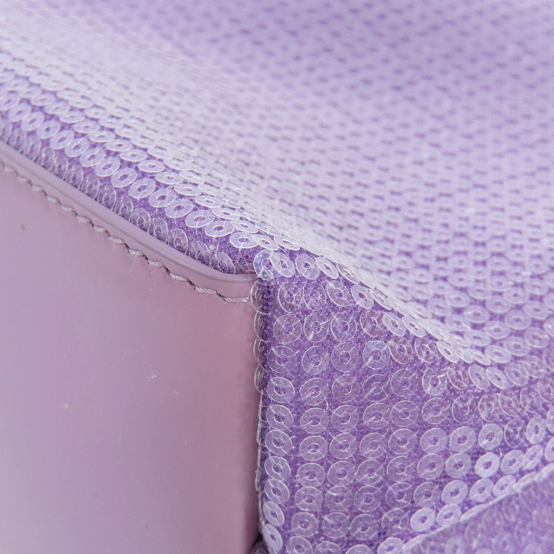 PRADA Handbag Sequin purple Mesh tote Women Used Authentic