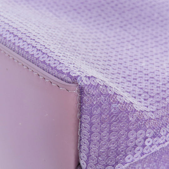 PRADA Handbag Sequin purple Mesh tote Women Used Authentic