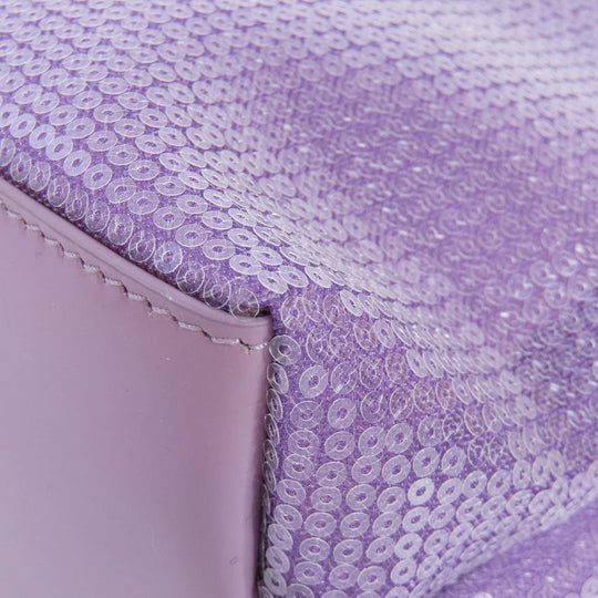 PRADA Handbag Sequin purple Mesh tote Women Used Authentic
