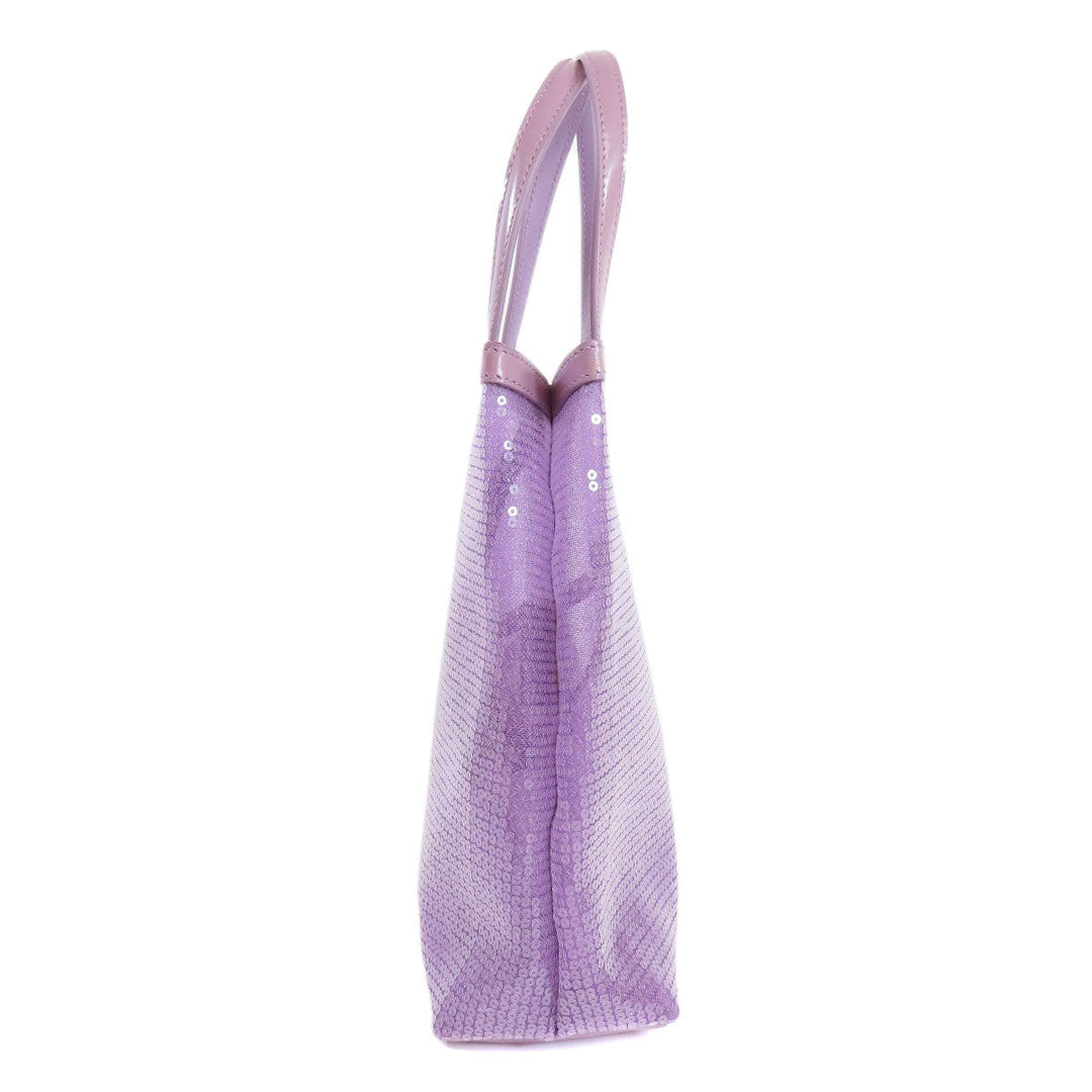 PRADA Handbag Sequin purple Mesh tote Women Used Authentic