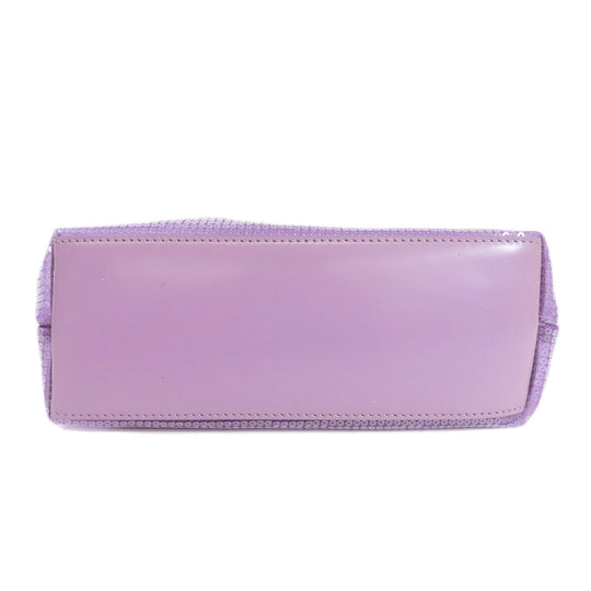 PRADA Handbag Sequin purple Mesh tote Women Used Authentic