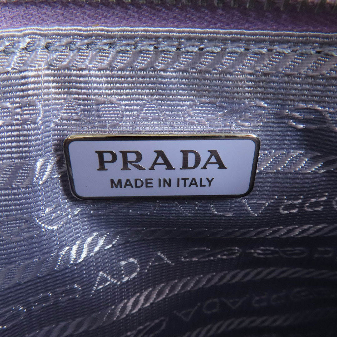 PRADA Handbag Sequin purple Mesh tote Women Used Authentic