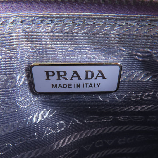 PRADA Handbag Sequin purple Mesh tote Women Used Authentic