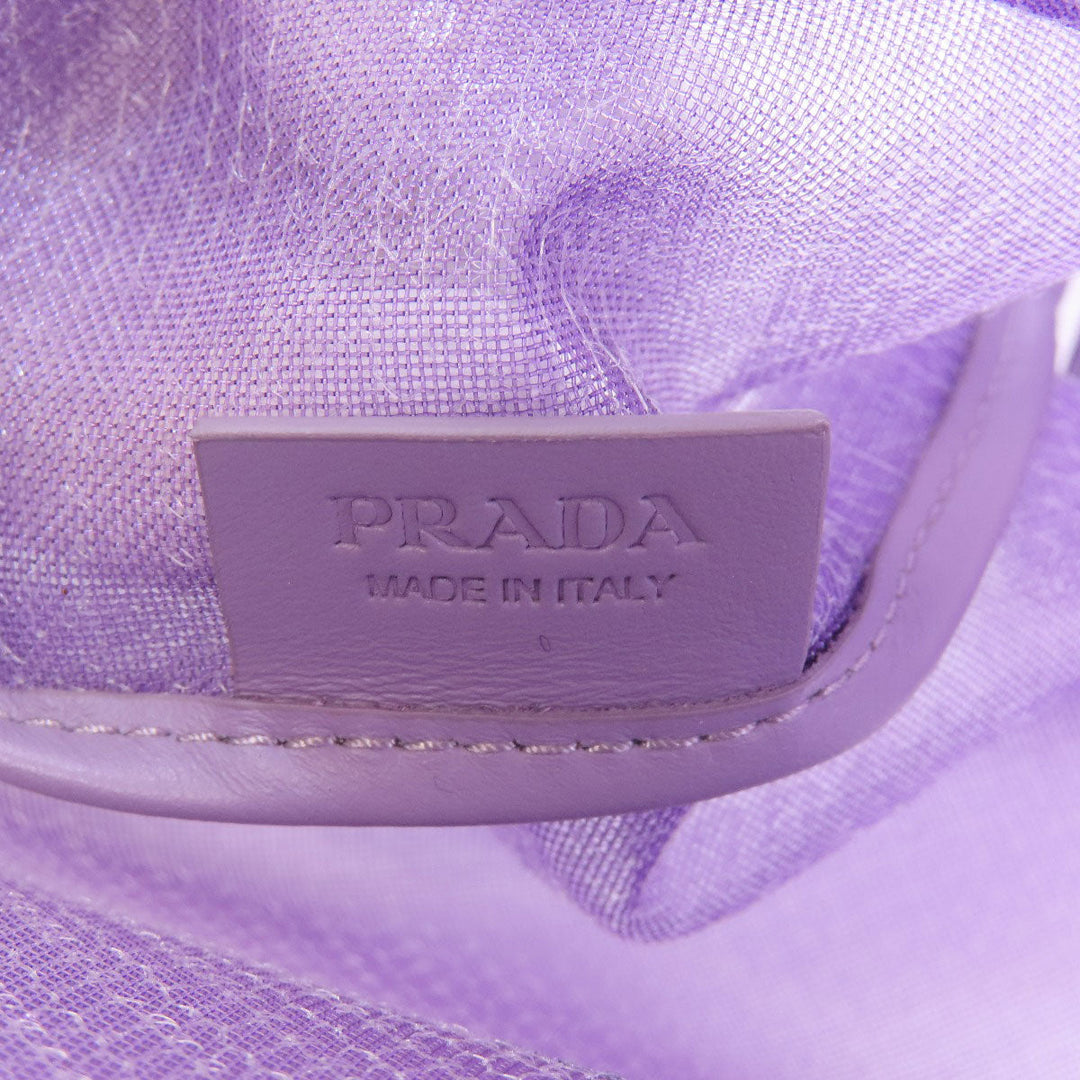 PRADA Handbag Sequin purple Mesh tote Women Used Authentic