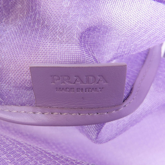 PRADA Handbag Sequin purple Mesh tote Women Used Authentic