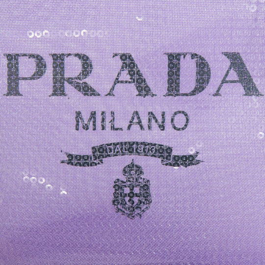 PRADA Handbag Sequin purple Mesh tote Women Used Authentic