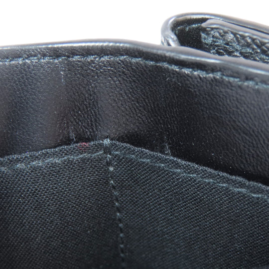 BALENCIAGA Bifold Wallet 558208 leather black logo Tri-fold Wallet mens Used Authentic