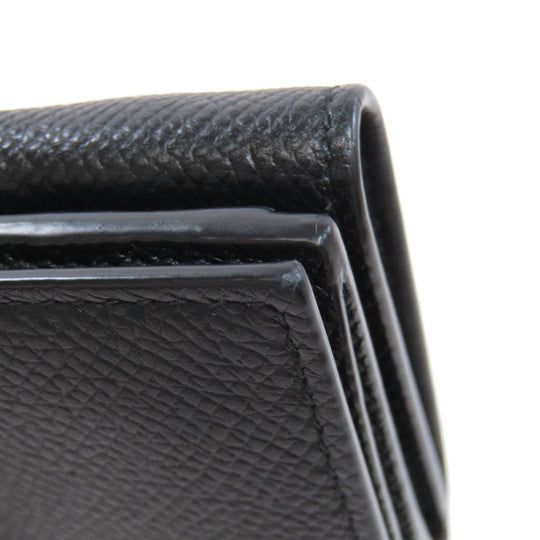 BALENCIAGA Bifold Wallet 558208 leather black logo Tri-fold Wallet mens Used Authentic
