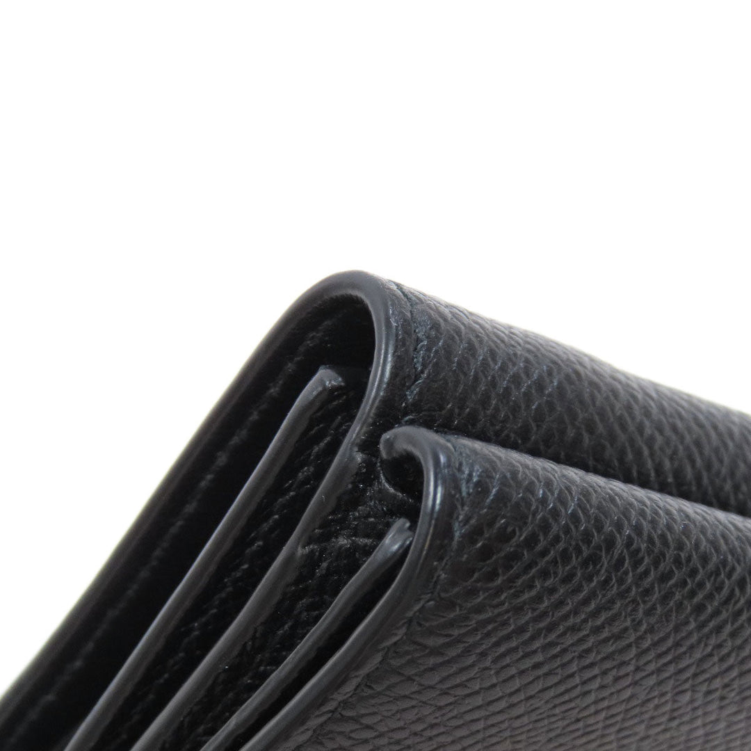 BALENCIAGA Bifold Wallet 558208 leather black logo Tri-fold Wallet mens Used Authentic