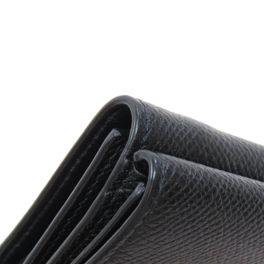 BALENCIAGA Bifold Wallet 558208 leather black logo Tri-fold Wallet mens Used Authentic