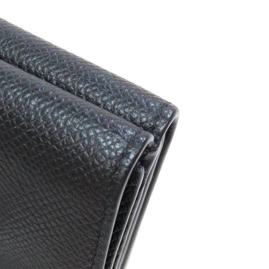 BALENCIAGA Bifold Wallet 558208 leather black logo Tri-fold Wallet mens Used Authentic