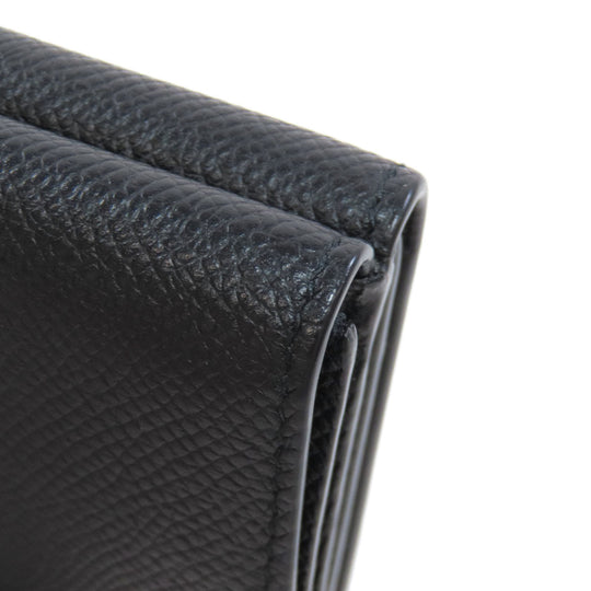 BALENCIAGA Bifold Wallet 558208 leather black logo Tri-fold Wallet mens Used Authentic