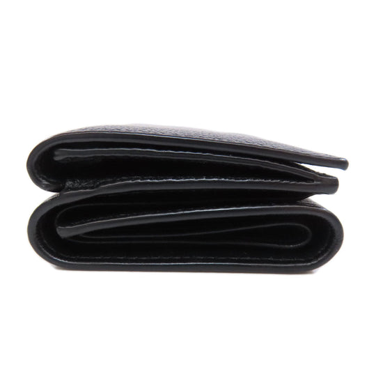 BALENCIAGA Bifold Wallet 558208 leather black logo Tri-fold Wallet mens Used Authentic