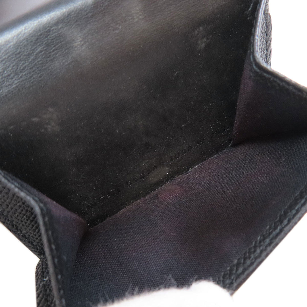 BALENCIAGA Bifold Wallet 558208 leather black logo Tri-fold Wallet mens Used Authentic