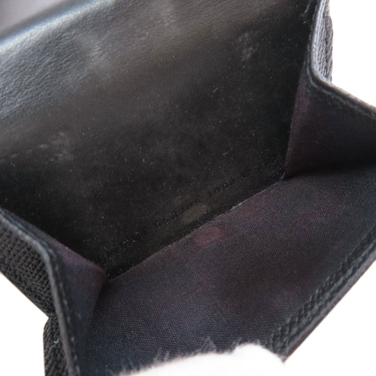 BALENCIAGA Bifold Wallet 558208 leather black logo Tri-fold Wallet mens Used Authentic
