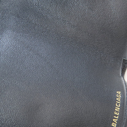 BALENCIAGA Bifold Wallet 558208 leather black logo Tri-fold Wallet mens Used Authentic
