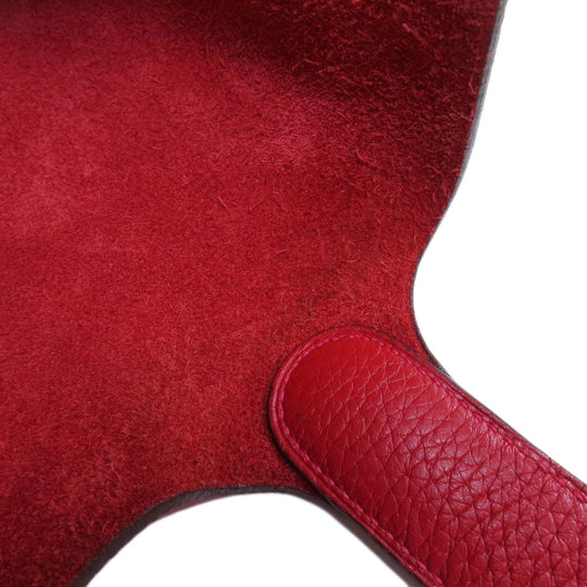 HERMES Handbag Taurillon Clemence Red Picotin Lock MM SilverMetal