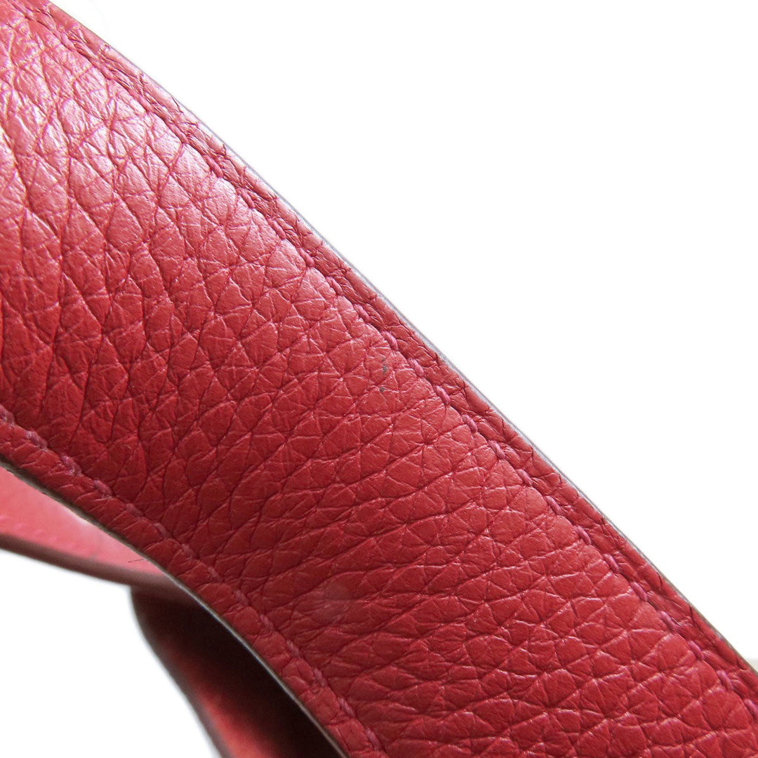 HERMES Handbag Taurillon Clemence Red Picotin Lock MM SilverMetal