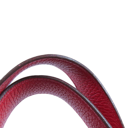 HERMES Handbag Taurillon Clemence Red Picotin Lock MM SilverMetal