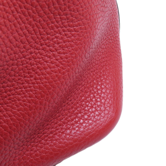 HERMES Handbag Taurillon Clemence Red Picotin Lock MM SilverMetal