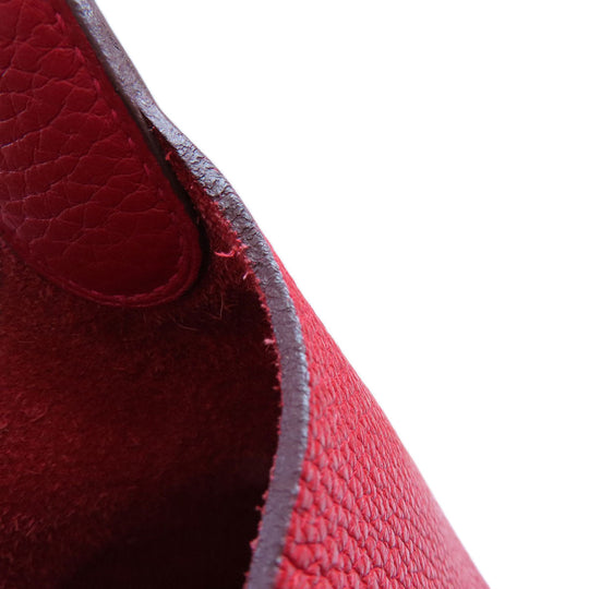 HERMES Handbag Taurillon Clemence Red Picotin Lock MM SilverMetal