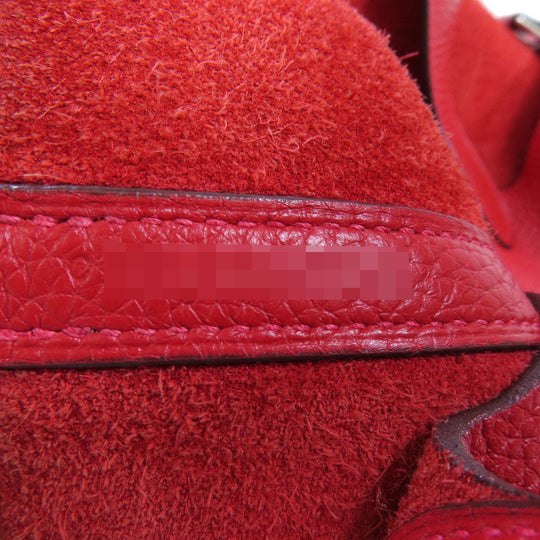 HERMES Handbag Taurillon Clemence Red Picotin Lock MM SilverMetal