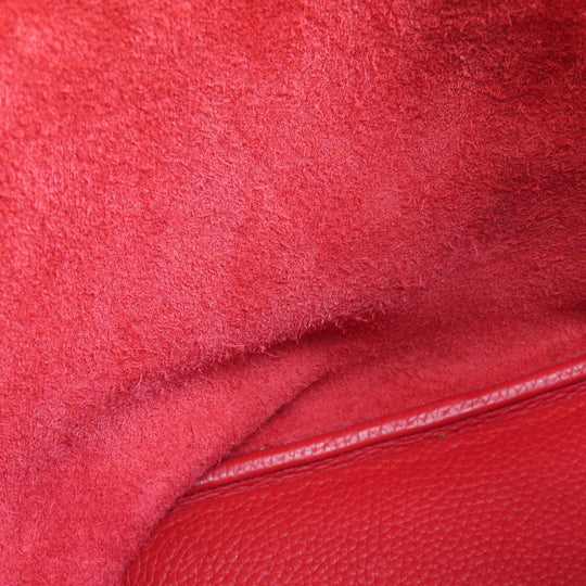 HERMES Handbag Taurillon Clemence Red Picotin Lock MM SilverMetal