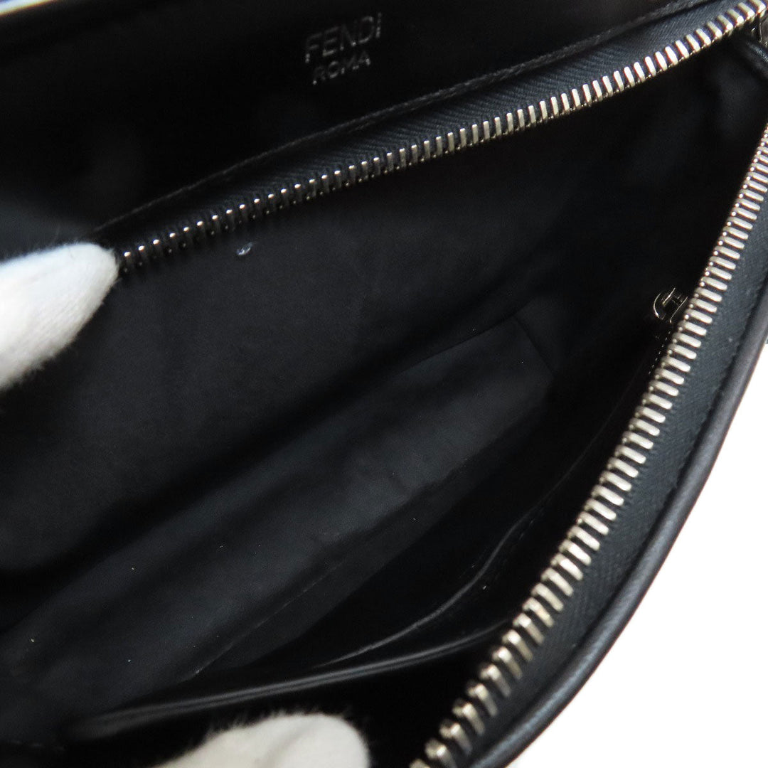 FENDI Handbag leather black Small.com Clickture 2WAY Women Used Authentic