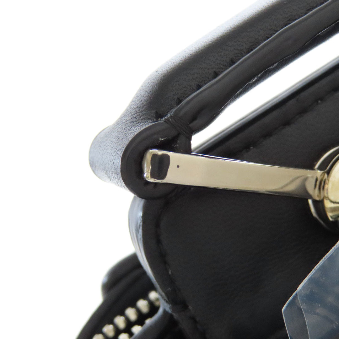 FENDI Handbag leather black Small.com Clickture 2WAY Women Used Authentic