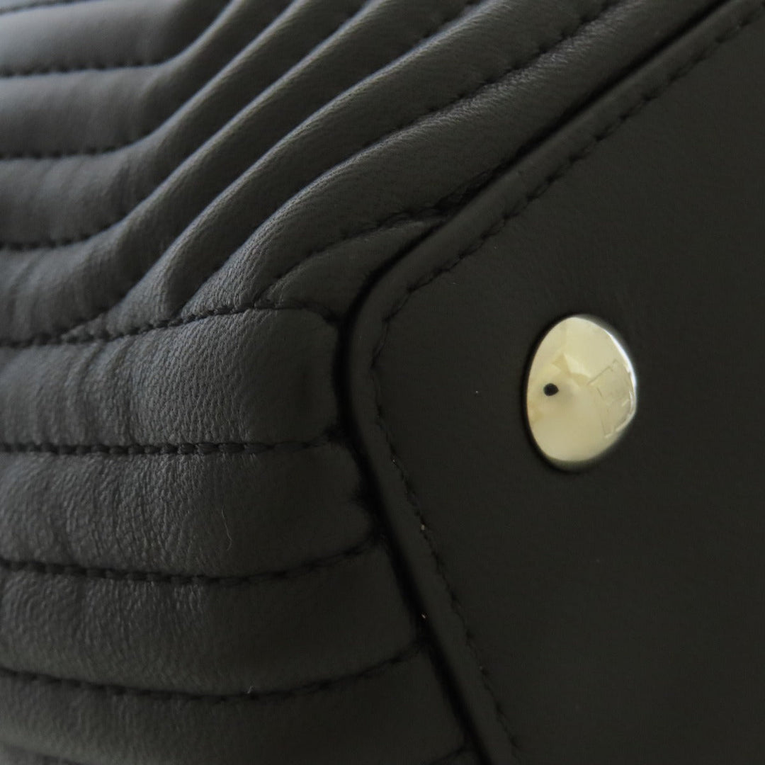 FENDI Handbag leather black Small.com Clickture 2WAY Women Used Authentic