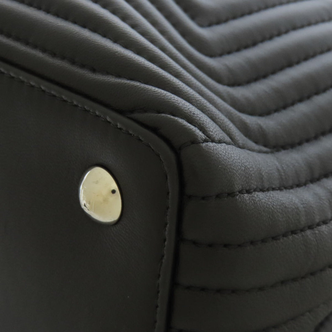 FENDI Handbag leather black Small.com Clickture 2WAY Women Used Authentic