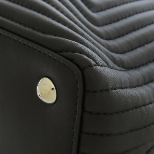 FENDI Handbag leather black Small.com Clickture 2WAY Women Used Authentic